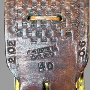 VTG Ammo Belt Idaho Leather Co. Size 36-40 Leather Brass Buckle 24 Rounds Basket